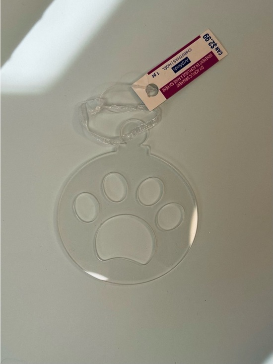 Artminds Other - 5 for $10 Clear Acrylic Paw Print Ornament DIY Pet Memorial Craft Christmas
